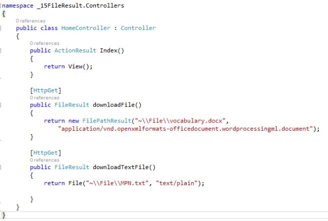 Code to Download File